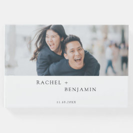 Minimalistische bruiloft aangepaste foto eenvoudig gastenboek