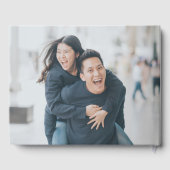 Minimalistische bruiloft aangepaste foto eenvoudig gastenboek (Achterkant)