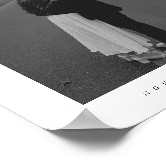 Minimalistische bruiloft aangepaste paar foto poster (Hoek)
