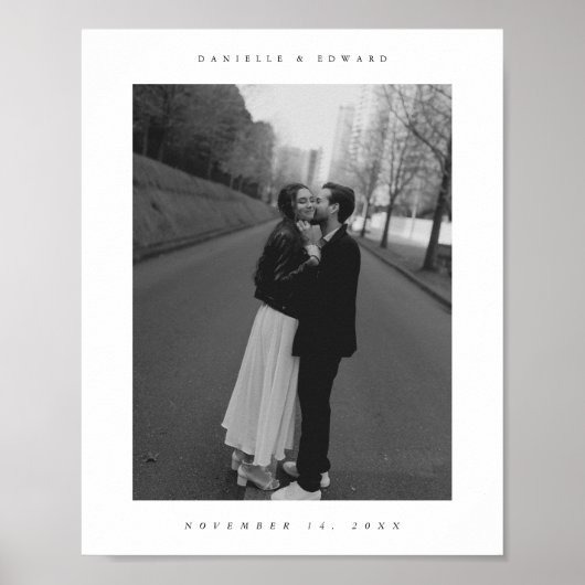 Minimalistische bruiloft aangepaste paar foto poster (Voorkant)