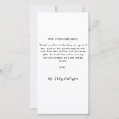 Minimalistische bruiloft aangepaste Pas getrouwd e Bedankkaart (Achterkant)