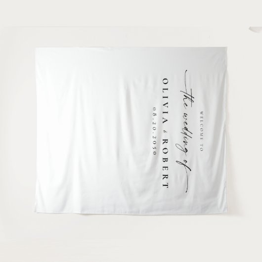 Minimalistische bruiloft achtergronden wandkleed (Voorkant (horizontaal))