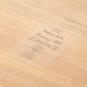 Minimalistische bruiloft acryl uitnodiging (Laagn)