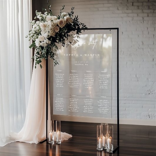 Minimalistische bruiloft acryl zitplaatsen kaart t acryl bord