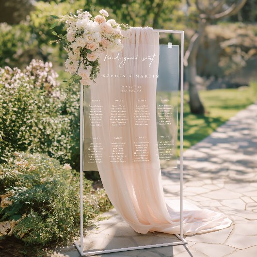 Minimalistische bruiloft acryl zitplaatsen kaart t acryl bord