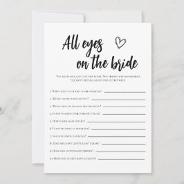 Minimalistische bruiloft 'All Eyes On The Bride' Kaart