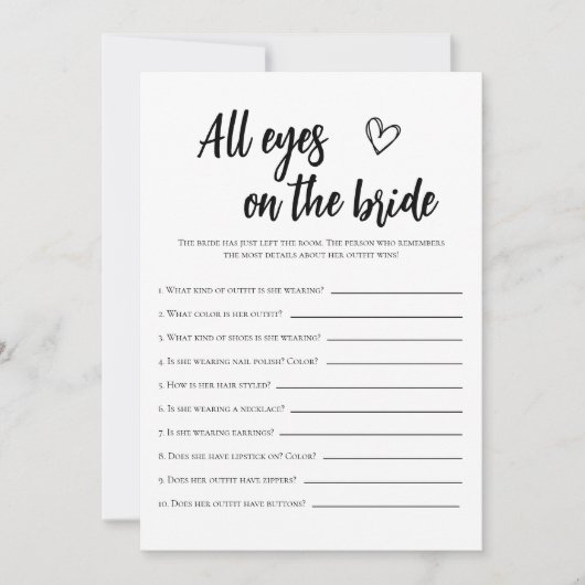 Minimalistische bruiloft 'All Eyes On The Bride' Kaart (Voorkant)
