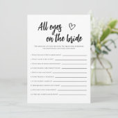 Minimalistische bruiloft 'All Eyes On The Bride' Kaart (Staand voorkant)