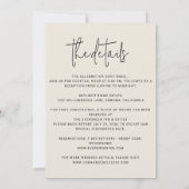 Minimalistische bruiloft alles-in-één modern eenvo kaart (Achterkant)