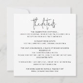 Minimalistische bruiloft alles-in-één modern eenvo kaart (Achterkant)
