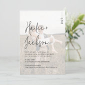 Minimalistische bruiloft alles-in-één modern eenvo kaart (Staand voorkant)