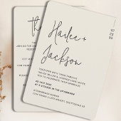 Minimalistische bruiloft alles-in-één modern eenvo kaart