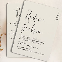 Minimalistische bruiloft alles-in-één modern eenvo kaart