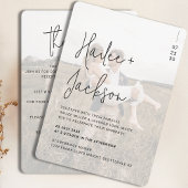 Minimalistische bruiloft alles-in-één modern eenvo kaart