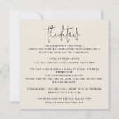 Minimalistische bruiloft alles-in-één modern eenvo kaart (Achterkant)