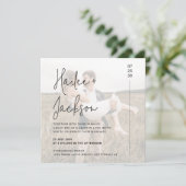 Minimalistische bruiloft alles-in-één moderne vier kaart (Staand voorkant)
