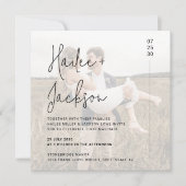 Minimalistische bruiloft alles-in-één moderne vier kaart (Voorkant)