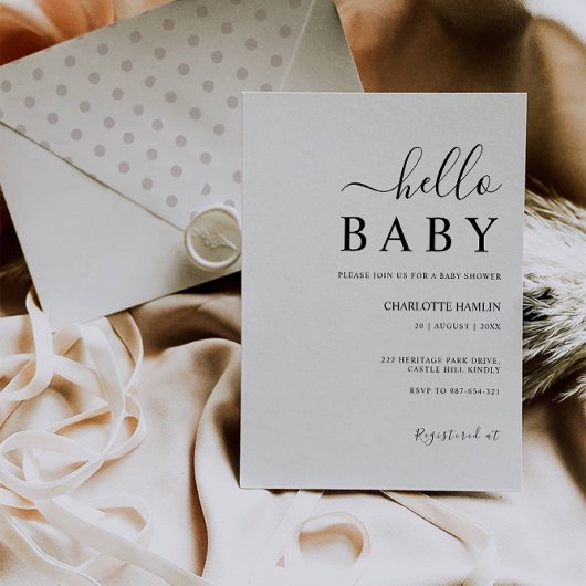 Minimalistische bruiloft Baby shower Kaart