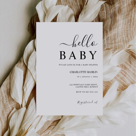 Minimalistische bruiloft Baby shower Kaart
