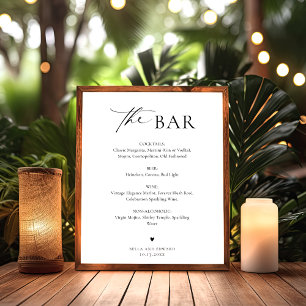 Minimalistische bruiloft Bar Menu Drinken Menu Sig Poster