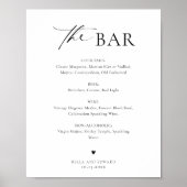 Minimalistische bruiloft Bar Menu Drinken Menu Sig Poster (Voorkant)
