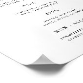 Minimalistische bruiloft bar menu poster (Hoek)