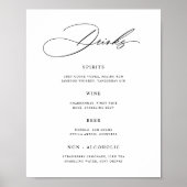 Minimalistische bruiloft bar menu poster (Voorkant)