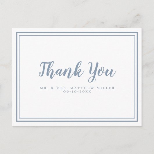 Minimalistische bruiloft bedankbericht modern briefkaart (Voorkant)