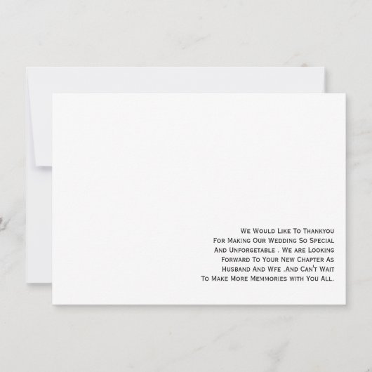 Minimalistische bruiloft bedankje met Foto Kaart (Voorkant)