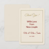 Minimalistische bruiloft bedankkaart. bedankkaart (Voorkant / Achterkant)