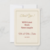 Minimalistische bruiloft bedankkaart. bedankkaart (Voorkant)