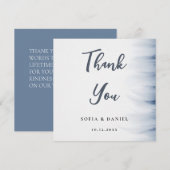 Minimalistische bruiloft bedankkaart met inktaccen (Voorkant / Achterkant)