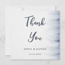 Minimalistische bruiloft bedankkaart met inktaccen