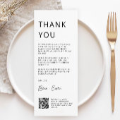 Minimalistische bruiloft bedankkaart met QR-code,