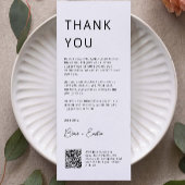 Minimalistische bruiloft bedankkaart met QR-code,