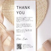 Minimalistische bruiloft bedankkaart met QR-code,