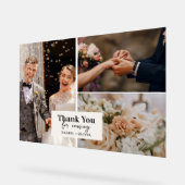 Minimalistische bruiloft bedankt met foto acryl bord (Hoek)