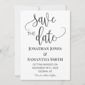 Minimalistische bruiloft Bewaar de datum Eenvoudig Kaart (Voorkant)
