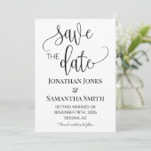 Minimalistische bruiloft Bewaar de datum Eenvoudig Kaart (Staand voorkant)