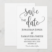 Minimalistische bruiloft Bewaar de datum Eenvoudig Kaart (Voorkant / Achterkant)