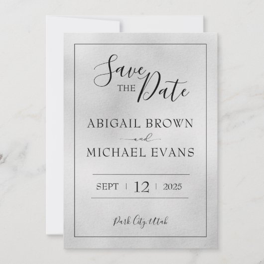 Minimalistische bruiloft Bewaar de datum Save The Date (Voorkant)