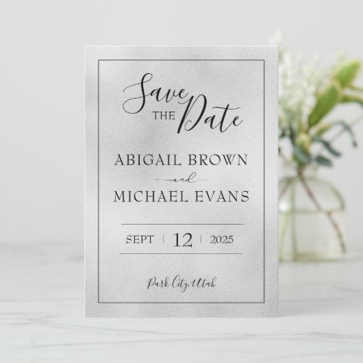 Minimalistische bruiloft Bewaar de datum Save The Date (Staand voorkant)