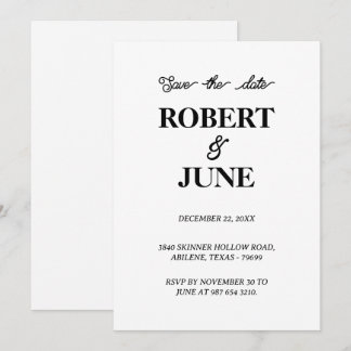 Minimalistische bruiloft bewaar de datumkaart save the date