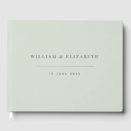 Minimalistische bruiloft | Bleke salie Gastenboek