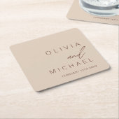 Minimalistische bruiloft Boho typografie Elegant Kartonnen Onderzetters (Schuin)