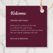 Minimalistische bruiloft Bourgondië welkomstgesche Bedankjes Labels (Achterkant)