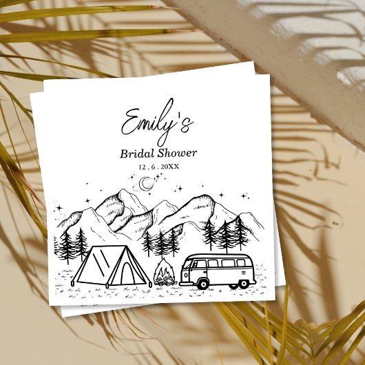 Minimalistische Bruiloft Bridal Shower Servet