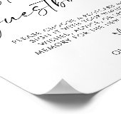 Minimalistische bruiloft Briefkaart Guestbook Sign Poster (Hoek)