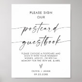 Minimalistische bruiloft Briefkaart Guestbook Sign Poster (Voorkant)