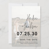 Minimalistische bruiloft Briefpapier met foto over Save The Date (Voorkant)